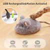 Pawthquake Automatic Cat Toy Cat Mouse Toy Moving Cat Toy with Furry Tail Boredom Busters Interactive Cat Toys for Indoor Cats Hunting Cat Mice Toys (Grey)