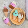 Cute Plushies for Emotional Support – Sundae Therapy Ice Cream Plush Set– Cute Plush Toy Gifts for Girlfriend - Food Plushies for All Ages - Funny Gifts for Women - Includes 5 Dolls & Carrying Basket