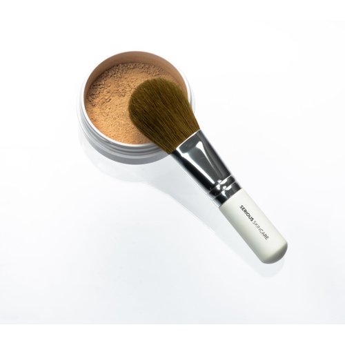 Serious Skincare BELLA ROSE Loose Mineral Powder Makeup Foundation + Brush - SPF 15 - Talc Free - Lightweight - Buildable Light to Medium Coverage - Luminous Matte Finish - 0.50 oz  - Medium
