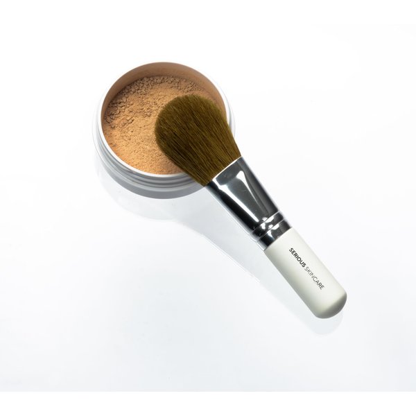 Serious Skincare BELLA ROSE Loose Mineral Powder Makeup Foundation + Brush - SPF 15 - Talc Free - Lightweight - Buildable Light to Medium Coverage - Luminous Matte Finish - 0.50 oz  - Medium