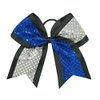 New "CONFETTI DOTS Blue & Silver" Cheer Bow Pony Tail 7 Inch Girls Hair Cheerleading Dance Practice Football Games Competition School Uniform Birthday Grosgrain Ribbon