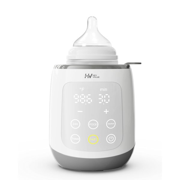 HEYVALUE Bottle Warmer, Baby Bottle Warmer 10-in-1 Fast Baby Food Heater&Thaw BPA-Free Milk Warmer with IMD LED Display Accurate Temperature Control for Breastmilk or Formula for Bottles