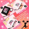 Tondiamo 18 Pcs Cheerleading Makeup Bags Cheer Bags Cases Zipper Pouch Cheerleading Quote Keychain Inspirational Key Ring Cheer Scrunchies Girls Elastic Hair Accessories for Cheerleader Teammate Gift
