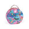 Janod 24 Piece Mermaid Floor Puzzle - Mini Suitcase Hat Box - Ages 3+ - J02683