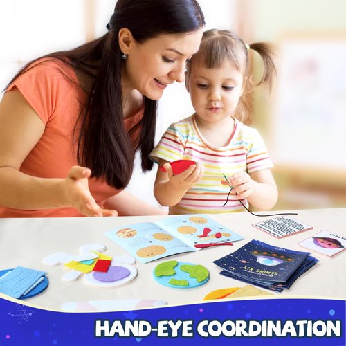 Flying Childhood Solar System Sewing Kit for Kids First Sewing Kit for Beginner Kids Felt Craft Kits Solar System DIY Activity Arts and Crafts for Kids Ages 8-12