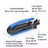 Gaobige Coaxial Compression Tool Coax Cable Crimper Kit Adjustable rg6 rg59 rg11 75-5 75-7 Coaxial Cable Stripper with 10pcs RG6 F Compression Connectors - Blue
