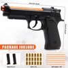 Bugrtey Black Toy Gun, Automatic Shell Ejecting Toy Gun with 120 Soft Bullets, 18 Shells and 2 Magazines Toy Foam Blasters & Guns Fidget Toy, Christmas Birthday Gifts for Boys Girls Kids Adults Age 8+