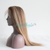 Aprilhair Pre-plucked #4/27 Brown Honey Blonde Highlight Lace Front Wigs Straight Glueless 150% Density Brazilian Virgin Human Hair (12 INCH,4/27 Lace Front Wig)