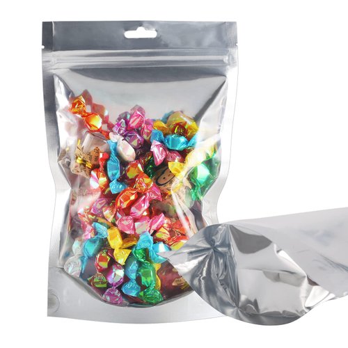 (100 Pack) Smell Proof Odorless Bags- 6x9 Inch Resealable Transparent Clear Front Stand Up Aluminum Foil Pouch Bag Flat Ziplock