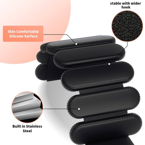 YOVKOK Adjustable Ankle Weights for Women Men,Wrist Weights set for Walking Running,1 Pair (1Lbs Each) Silicone Workout Weights for gym fitness, Jogging,yoga,pilates,strength training,physical therapy (Black)