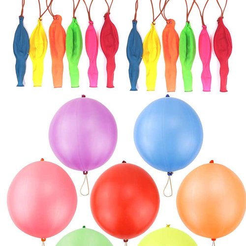 20 Pcs Punch Balloons,Party Favors Punching Balls Balloons with Rubber Bands Attached for Kids Party Favors,Gifts,Daily Games,Weddings,Classroom Decoration(Color Random)