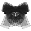 Bowknot Hair Bows for Women, Hair Nets for Buns | Hair Bows Fine Mesh with Lace Hair Net | Big Bows for Girls & Snoods for Women Hair | Black Bows for Girls Hair | Bun Cover For Hair, Black