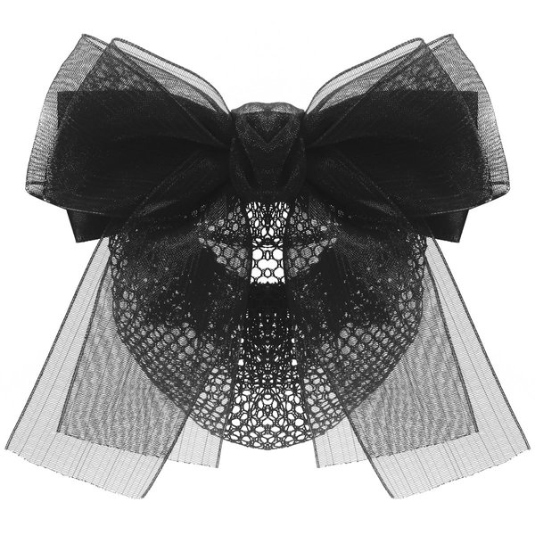 Bowknot Hair Bows for Women, Hair Nets for Buns | Hair Bows Fine Mesh with Lace Hair Net | Big Bows for Girls & Snoods for Women Hair | Black Bows for Girls Hair | Bun Cover For Hair, Black
