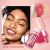 Moisturizing Lip Oil, No-Sticky Tinted Lip Gloss for Dry Lips Lip Balm Lip Care, Shiny and Vegan Tinted Lip Gloss 0.16OZ - 02 PANDORA
