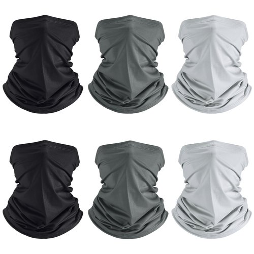Geyoga 6 Pieces Summer UV Protection Cooling Neck Gaiter Face Clothing Neck Gaiter Scarf Sunscreen Breathable Bandana(Classic Color)