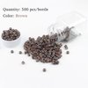 ABH AMAZINGBEAUTY HAIR Silicone Lined Micro Links Rings Beads for Hair Extensions 5.0x3.0x3.0 mm 500Pcs Brown Hair Beads