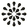 uxcell 20Pcs Teardrop Sew on Rhinestone - 13x8mm Flat Back Glass Teardrop Crystal Rhinestones in Gold Prong Setting for Crafting, DIY Jewelry, Clothes Decorations (Black)