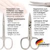 3 Swords Germany - brand quality 6 piece manicure pedicure grooming kit set for professional finger & toe nail care scissors clipper genuine leather case in gift box, Made in Solingen Germany (02259)