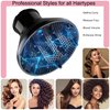 Universal Hair Diffuser Adaptable Hair Dryer Attachment for Blow Dryer Nozzles from 1.7 to 2.2 inch Diameter (Black with Shampoo Brush)