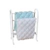 Melody Jane Dollhouse White Wire Towel Rail Rack & Aqua & White Towels Bathroom Furniture