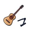 Dselvgvu Wooden Miniature Guitar with Stand and Case Mini Musical Instrument Miniature Dollhouse Model Home Decoration Ornament (3.94"x1.42"x0.59")