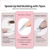 Beetles Tipex Instant Apex Nail Tips,120Pcs Pre-building Pre-Etched Gel Nail Tips Long Coffin Thicker Acrylic Nails Strong Full Cover False Nail Extension Building Gel Press-on Nails for Flat Nails