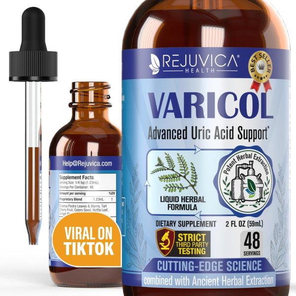 Varicol - Advanced Uric Acid Support Supplement - Liquid Delivery for Better Absorption - Tart Cherry, Chanca Piedra, Celery Seed, Ginger & More!