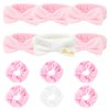 CIEHER 12 Pcs Hair Accessories - 6 Spa Headbands + 6 Velvet Hair Scrunchies, Bachelorette Party Decorations, Bridal Shower Gifts for Bride, Hair Securing Styling for Women