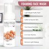 LOOKATME Korean Face Wash for Sensitive Skin - Water Based Bubble Skincare Cleanser - K Beauty Natural Acne Foaming Cleaner - Hydrating Skin Care Cleansing Foam with Low pH - Egg