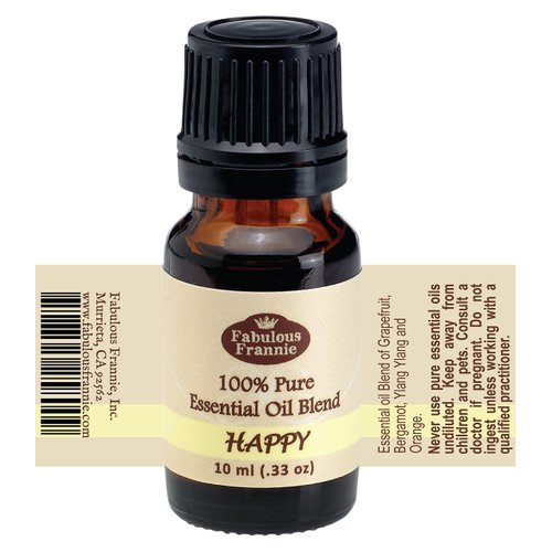 Fabulous Frannie Happy 100% Pure, Undiluted Essential Oil Blend of Bergamot, Grapefruit & Ylang Ylang 10ml (Pack of 1)