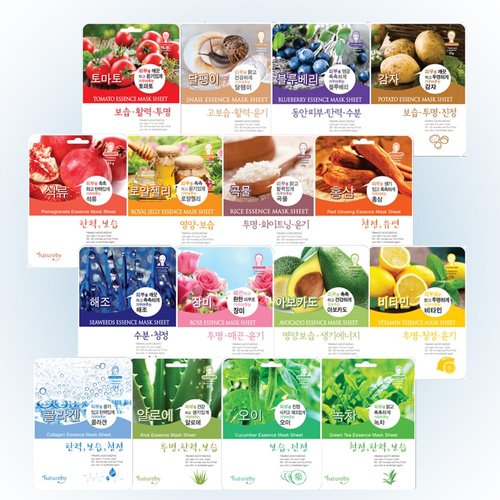 TNB Natureby Collagen Essence Korean Face Mask(10 sheets), Moisturizing Mask Sheet Pack, Korean Skin Care For All Skin Types. (Pomegranate)