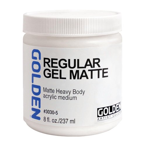 Regular Gel Matte by GOLDEN, 8 fl. oz. Jar, Professional Acrylic Gel Medium, Semi-Transparent