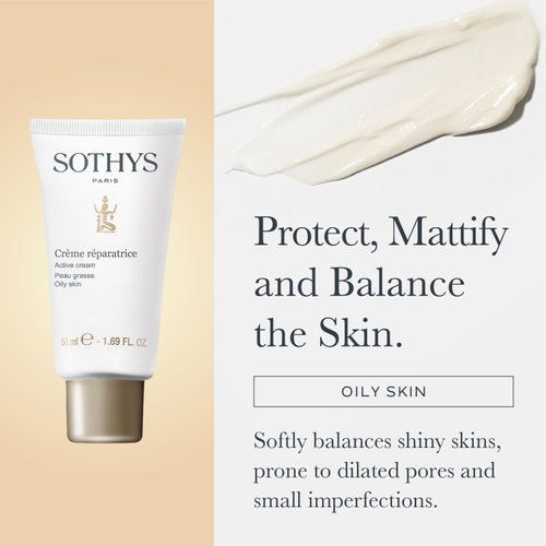 SOTHYS Active Cream | Face Moisturizer with Anti-Oily, Pore Minimizing and Hydrating Actives for Small Imperfections and Blemishes | Oily Skin