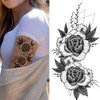 Temporary Tattoo Stickers Sketch Flower Blossom Sexy Tattoo Stickers Waterproof Lasting Fake Tattoos for Girl Women Shoulder Arm Chest Leaf Tatoo Adults Beauty Sheet of 16