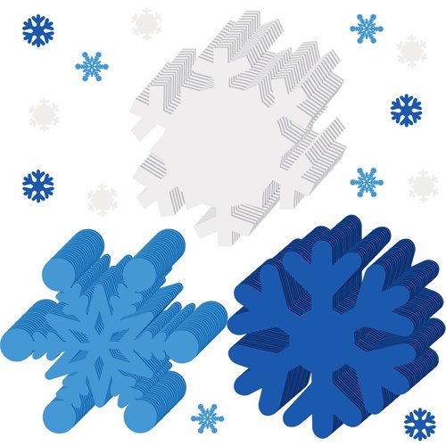 Anglechic 72 Pcs Foam Snowflake Winter Foam Snowflake Shape 6 Inch Winter Snowflake Decoration Christmas Snowflake Bulletin Board Cutouts Decorative Snowflakes for Crafts DIY Party Favors, 3 Colors