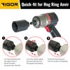 RIGOR 11008 36mm Axle Nut Impact Socket | 1/2-Inch Drive, 6 Point, Deep, CR-MO, Metric | Quick-Fit for Hog Ring Anvil | Laser Etched