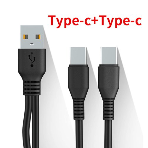 QIEIEI Type C Charging Cable 2 in 1 USB C Cable Mobile Phone Charger Splitter for Two Type C Device Charge Cord for Phone Tablet Power Bank