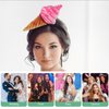NOLITOY Ice Cream Headband Unisex Adult Food Vendor Ice Cream Cone Mini Hat on Headband Hair Hoops Mini Food Headpiece Parlor Costume Party Supplies for Women