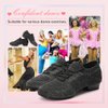 YKXLM Women Standard Practice Social Dance Sneaker Beginner Dance Practice Shoes for Women Low Heel Ballroom,Black,1" Heel,7 US
