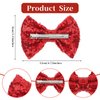 COMNICO Glitter Bow Hairpin, 3Pcs Sequins Hair Clip Fashion Bow Hairpin Red Sequins Sparkly Lace Mesh Alligator Ponytail Holder Christmas Halloween Party School Accessories for Girls and Women