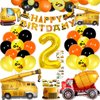 Construction Birthday Party Supplies 2 Years Old,Construction Balloons Construction Party Balloon Garland Kit for Construction Quarantine Party Decorations