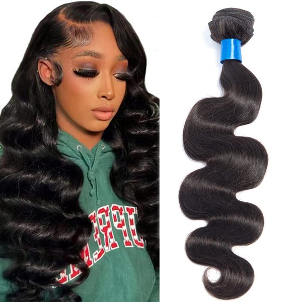 Cranberry Hair Brazilian Virgin Hair Body Wave Human Hair 26 Inch One Bundle Weave 100% Unprocessed Hair Extensions Natural Black Color (One Bundle)