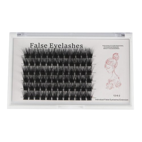 Bodermincer 72pcs Wide Cluster 3D Effect Glue Bonded Mink Super Cluster Eyelash Home Eyelash Extension Eyelashes D Curl Individual Lashes Makeup (16mm)