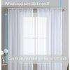 HLC.ME White Sheer Curtains 108 Inches Long - Voile Extra Long Window Treatment Rod Pocket Curtain Panels for Bedroom and Living Room (54 x 108 inches Long, Set of 2)