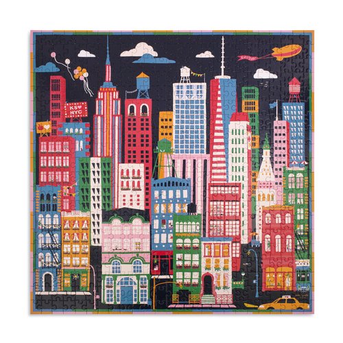 Kate Spade New York 500 Piece Puzzle for Adults, 22" x 22" Square Puzzle, Cute Puzzle with Storage Box, City That Never Sleeps