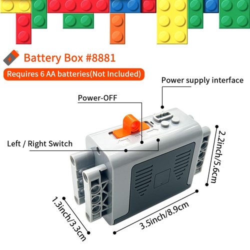 5-in-1 Motor Kit Compatible with Lego Technic：M Motor,Battery Box,2.4G Receiver,Remote Control， with Building Block Tool Kit：Brick Separator, Multi-Use Hammer, Block Pliers