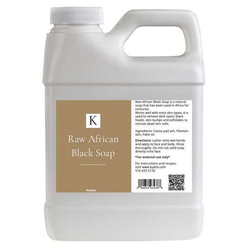 African Black Soap Liquid 32 oz. | 100% Pure Natural Raw Organic Soap from Ghana | Body Wash, Face Cleanser, Hair Shampoo & Conditioner
