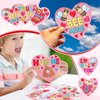 Realspring 24 Sets Valentine's Day Crafts Heart Magnet Craft Kit Color Your Own Heart Craft Funny Valentines DIY Craft Ornament for Preschool Classroom Home Project Activity Party Supplies Favors