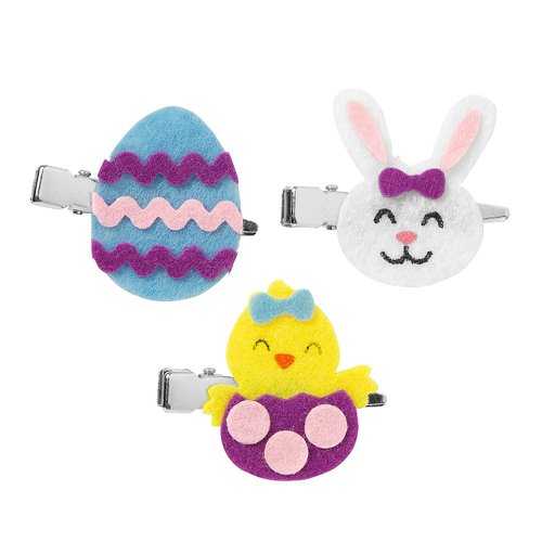 Easter Friends Felt Hair Clip Craft Kit, Makes 12