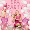 46 Pieces Spa Party Decorations Balloons Spa Theme Birthday Party Supplies Lipstick Cosmetics Balloons Foil Fringe Curtains for Girls Spa Day Makeup Party (Light Pink)